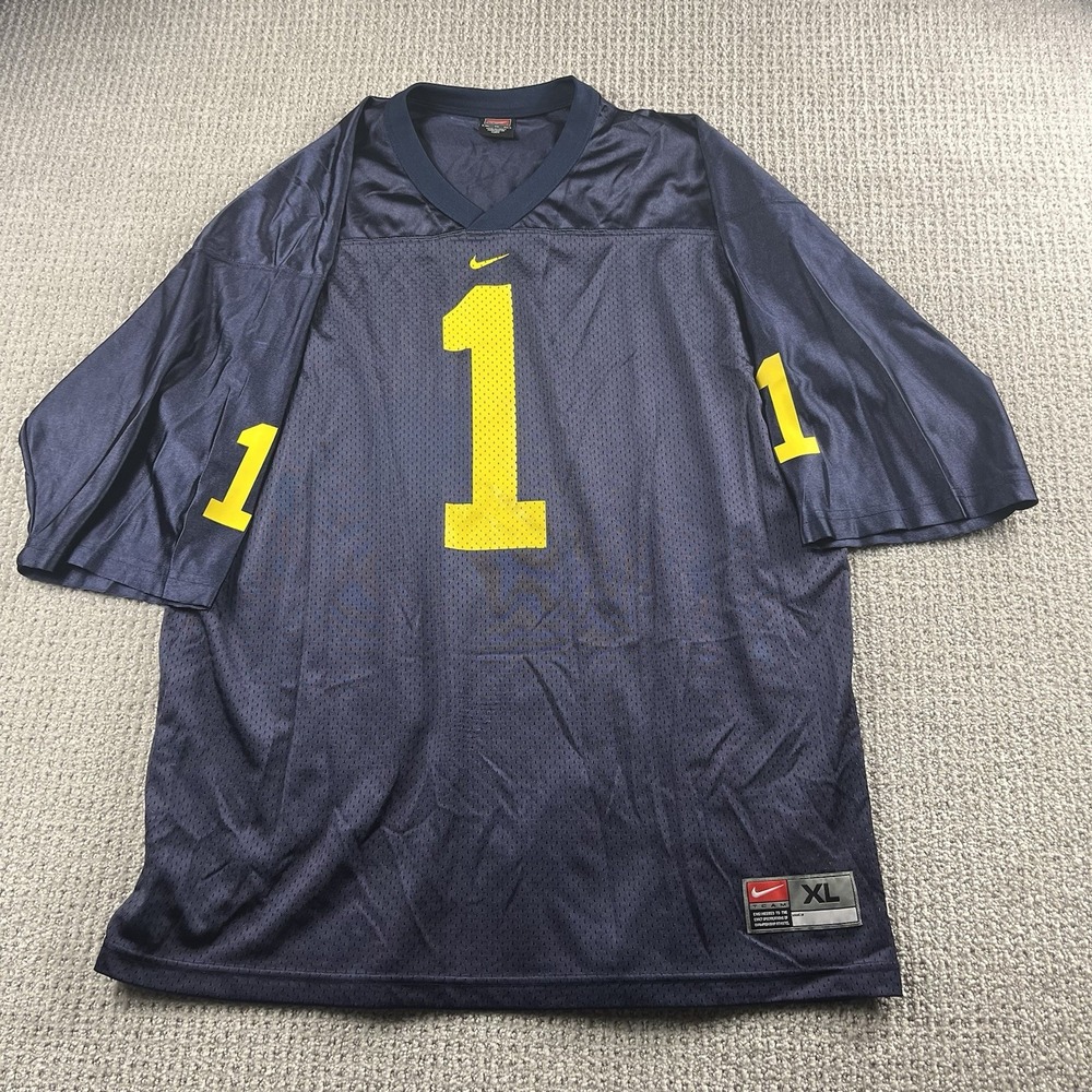 Vintage Nike Michigan Wolverines Jersey #1 Blue Braylon Edwards Men’s XL